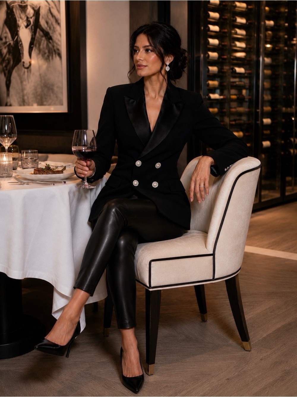 St John Evening Black Tuxedo Knit Blazer ~ Sz 6 🖤 - Picture 5 of 9